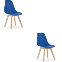 Leobert KITO Eetkamerstoelen – Set van 2 – Groen Kunststof – Naturelkleurige Kunststof Poten – Moderne Kuipstoel – Modern Design – Voor Eettafel, Keuken en Eetkamer