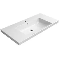 Sapho GSI Norm - Wastafel, 1000x500 mm, met 1 opening voor de kraan, ExtraGlaze, wit, artikelnummer 8633111