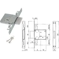SAB Drie-punts insteekslot, dubbele sluiting, 450/3S - 60 mm (00450 3S 60 2C CI)