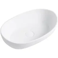 CERANO - Wastafel van gietmarmer Persea - voor opbouw - wit, mat - 50x32 cm