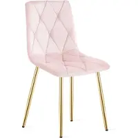 Leobert LIBRA Eetkamerstoel – Groen Velvet – Goudkleurige Metalen Poten – Comfortabele Gestoffeerde Zitting – Modern Design – Velvet Stoel voor Woonkamer, Keuken en Eetkamer – Max. 110 kg