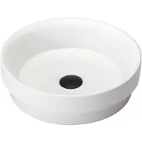 CERANO - Wastafel Sonora, keramisch - half inbouw en opbouwmodel - wit, glanzend - diameter 40 cm