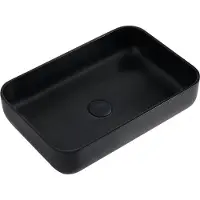 CERANO - Wastafel van gietmarmer Ora - voor opbouw - zwart, mat - 54x36 cm