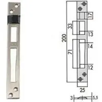Sonstige Verlage Contrapennen voor oplegsloten, geprofileerd aluminium, 06462 01 - afmetingen 25x200 mm, dikte 5,5 mm (0646201)