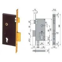 Sonstige Verlage Insteekslot met cilinder, 2 sluitpunten. Inbouwframe 5C110 - 35 mm (5C110350)