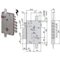 Sonstige Verlage Elektronisch slot, triple beveiliging, geschikt voor Europese cilinders, voor veiligheidsdeuren, model 15515 - 64 mm (15515480)