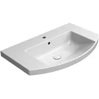 Sapho Norm Keramische wastafel gebogen 80x50cm, wit ExtraGlaze