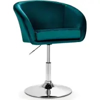 Markenlos Verstelbare fauteuil, bekleed, 360 graden draaibaar, eetkamerstoel geschikt tot 120 kg, fluweel draaistoel (groen)