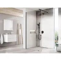 Ravak Walk-in douchecabine Walk-In 110 cm, zwarte framekleur, helder glas, model GW9WD030SZ1