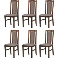 LeafDesign ESSZIMMERSTUHL - Set van 6 stoelen, model Bos, kleur notenhout, type Dora, afmetingen 22