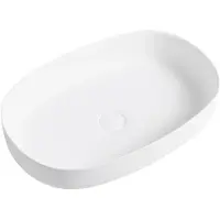 CERANO - Wastafel van gemarmerd composiet, model Atria - voor opbouw - wit, mat - 60x40 cm