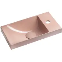 Sapho Agos Betonnen wastafel 40x22cm, links/rechts, roze semi-glans