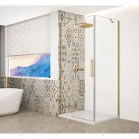 Gelco Trinity Gold Matt Rechthoekige douchecabine 100x120cm, helder glas, links