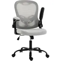 HOMCOM - Bureaustoel - Mesh (100% polyester) - 62 x 58 x 110,5 cm - Lichtgrijs