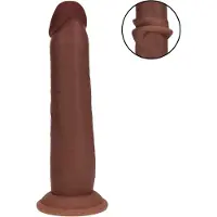 Realrock - levensechte dildo met dubbele dichtheid (bruin) - 20,5 cm