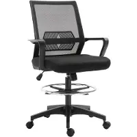 Vinsetto -Bürostuhl-Polyester, Kunststoff-64L x 59B x 104-124H cm-Schwarz