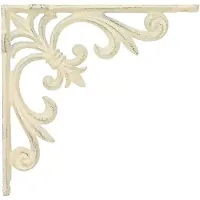 vidaXL Wandplankbeugels 12 st Antiek wit 14,5 x 14,5 x 3 cm Staal