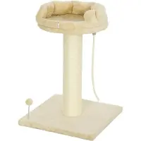 PawHut Kraboom, klein, 85 cm. Kattenboom met krabgedeelte en ligvlak, bekleed met sisal