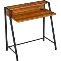 HOMCOM bureau, computerbureau, kantoorbureau, werkplek met opbergruimte, walnootkleur
