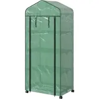 Outsunny folietunnel met rol, kas met planken, folietunnel