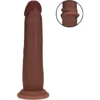 Realrock - realistische dildo met dubbele dichtheid (bruin) - 18,5 cm