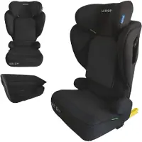 Luvion FLEX-i Opvouwbare Autostoel – Eclipse Black (i-Size 100–150 cm) - Autostoel Groep 2 3 - Autozitje geschikt voor (3,5 tot 12 jaar) - Zwart