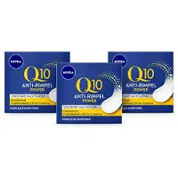 Nivea 3 x - Nachtcrème - Q10 POWER Anti-Rimpel - Voor alle huidtypen - Met Q10 & Creatine - 50 ml - Voordeelverpakking - 3 stuks