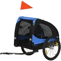 PawHut - Hondenaanhanger - voor Fiets - Opvouwbaar - Blauw - Staal