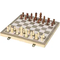 SPORTNOW schaakspel, inklapbaar, 2-in-1 schaakbord met 32 schaakstukken, reisschaakspel