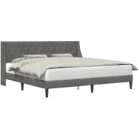 vidaXL Bedframe met hoofdeinde, donkergrijs, 193 x 203 cm, fluweel