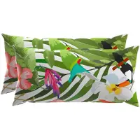 vidaXL Kussensloop 2 st HEERLEN Zwart 40 x 80 cm Polyester
