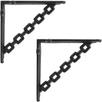 vidaXL Wandplankbeugels 2 st Zwart 14,5 x 14,5 x 3 cm Staal