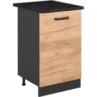 Vicco Keukenonderkast R-Line Goudkleurig Eiken/Antraciet 50 cm antraciet werkblad, Model 70284