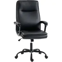 HOMCOM -bureaustoel-PU-66 x 70 x 119 cm-Zwart