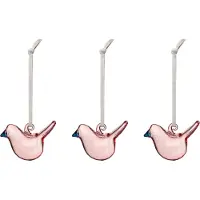 Iittala glazen vogel Roze, mini, 3-pack