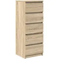 vidaXL Dressoir met lades 37,5x35x99 cm spaanplaat sonoma eikenkleurig