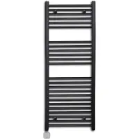 Sanicare Elektrische wifi radiator lumara carini 120x50 cm 750 watt mat zwart thermostaat zilver linksonder