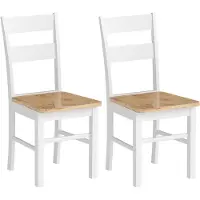 HOMCOM Eetkamerstoel Rubberhout 50,5L x 40B x 88,5H cm Eiken