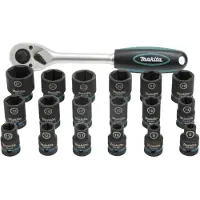 Makita E-30069 Impact Black: Set slagmoersleutels met ratel