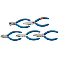 Briconess Set van 5 elektronische tangen - 120 mm, stalen uitvoering, geïsoleerde handgrepen, verpakt in blisterverpakking