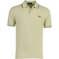 Fred perry beige poloshirt normale fit 2-knoops katoen pique