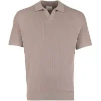 Profuomo Beige poloshirt normale fit v hals