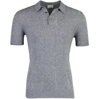 Profuomo Blauwe polo beige katoenblend 3 knoops