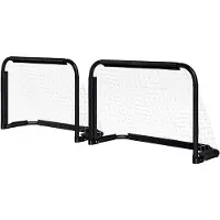 HOMCOM -Fußballtor-Metall(Q195), Tetrolon--90L x 36B x 60H cm-Schwarz