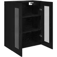 vidaXL Wandkast, zwart, eikenlook, 69,5 x 34 x 90 cm