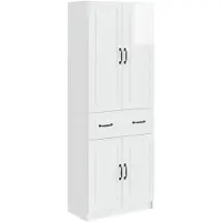 vidaXL Kast Set 2 st Hoogglans Wit Bewerkt hout
