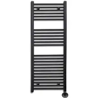 Sanicare Elektrische radiator lumara hv+ 120x50 cm 750 watt mat zwart thermostaat zwart rechts