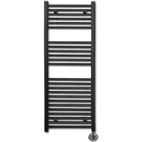 Sanicare Elektrische radiator lumara hv+ 120x50 cm 750 watt mat zwart thermostaat chroom rechts