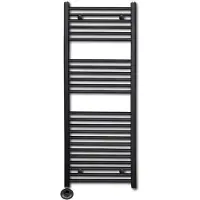 Sanicare Elektrische radiator lumara hv+ 120x50 cm 750 watt mat zwart thermostaat zwart links