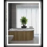 HOMCOM badkamerspiegel - gehard glas - 90×70×4 cm - zilver